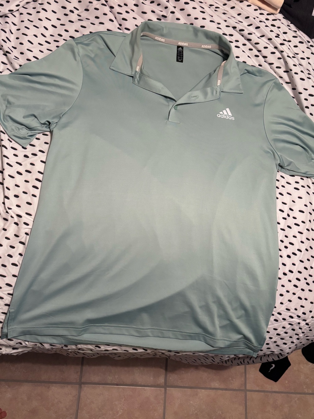 adidas Men's Light Green Polo Shirt